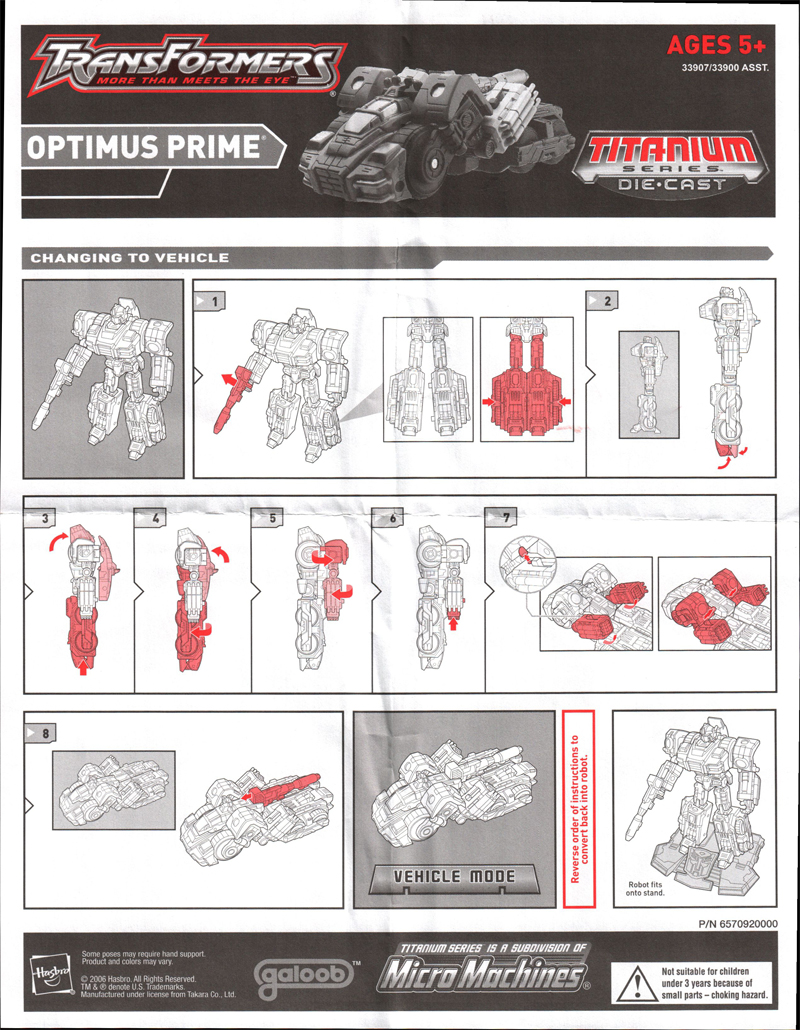 optimus prime hasbro toy instructions